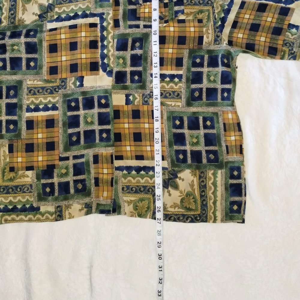 VINTAGE Christie & Jill BOHO Style Patchwork Lightweight Blouse L 80 90s - Picture 8 of 11